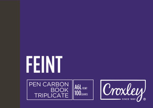 CROXLEY JD16T Pen Carbon Plain Triplcate A6 Landscape 100 Page Pack of 10-PCB16T