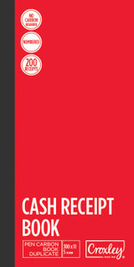 CROXLEY JD406 Cash Receipt Book NCR 300x11 (5 to view) Pack of 10-CRB406