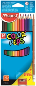 MAPED Colour Pencils Star Triangular 12's +Graphite Pencil & Sharpener-832023