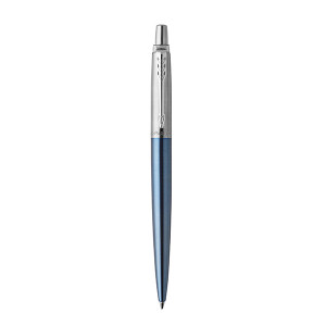 PARKER Jotter Ballpoint Pen - Waterloo Blue Chrome Trim-NS1953191