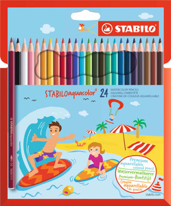 STABILO Aquacolor Aquarellable Colour Pencil Wallet 24'S-1624-6