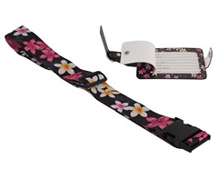 Floral Luggage Strap & Tag - GSR - P2776SetBp