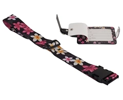 Floral Luggage Strap & Tag - GSR - P2776SetBp
