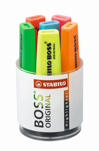 STABILO BOSS Original Highlighter Assorted Tub 6's-7006