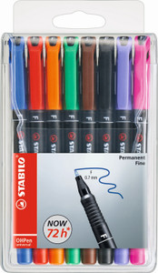 ?STABILO OHPen Permanent Fine Assorted Wallet 8's-842-8