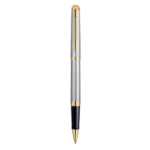 WATERMAN Hemisphere Rollerball Pen - Stainless Steel Gold Trim-NS0920350