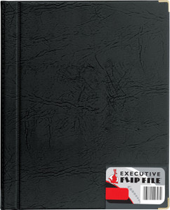 FLIP FILE EXEC LEATHER LOOK BLACK 100POC FLIP FILE EXEC LEATHER LOOK BLACK 100POC