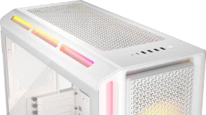 Corsair iCUE LINK 5000T LX RGB, Midi Tower, PC, White, ATX, EATX, micro ATX, Mini-ITX, Plastic, Steel, Tempered glass, Gaming