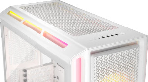Corsair iCUE LINK 5000T LX RGB, Midi Tower, PC, White, ATX, EATX, micro ATX, Mini-ITX, Plastic, Steel, Tempered glass, Gaming