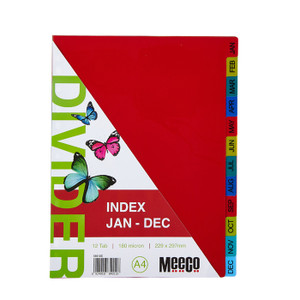 Jan  Dec Printed  executive plastic index  Multi Colour
