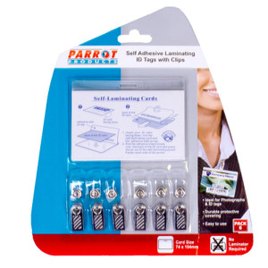 Parrot Laminating Self Adhesive ID Tags and Clips (6) - LA1050