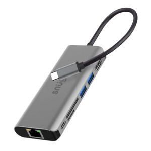 Snug 7 Port Multifunction Hub With USB Type-C Connector Increases productivity of your device by expanding female USB C  - TAR - SNPW-MHUB-7P-TAR