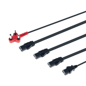 4 Power cable kettle to red plug (Shaved) - TAR - MULTIPLUG4-TAR
