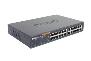 D-Link 24-port 10/100M NWay Desktop - Internal PSU (incl. 19" rack mount kit), Unmanaged, Full duplex
