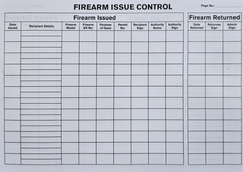 Firearm Issue Control - 200 Page - A4 Landscape Firearm Issue Control - 200 Page - A4 Landscape