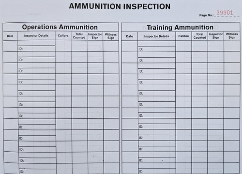 Ammunition Inspection - 200 Page - A4 Landscape