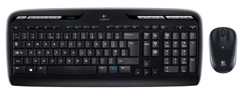 Logitech MK330 Wireless Keyboard and Mouse Combo - with Music Control. Full-size keyboard with media keys, ambidextrous  - TAR - 920-003989-TAR
