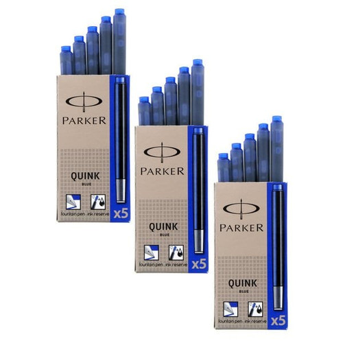 Parker Quink Fountain Pen Ink Refill Blue Pack 5 Parker Quink Fountain Pen Ink Refill Blue Pack 5
