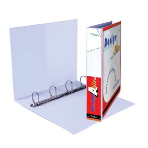 Treeline Ring Binder PVC A4 Design-A-File 4D 40mm White Treeline Ring Binder PVC A4 Design-A-File 4D 40mm White