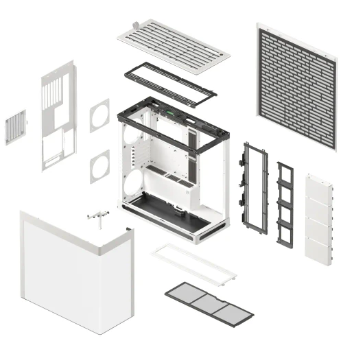 Aerocool HAVN HS 420 Base Edition White EATX case - Supports up to 11 fans - 4x 3.5'' or 8x 2.5'' - 420mm Radiator. 