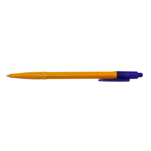 The New Click Pen Yellow Barrel -Blue