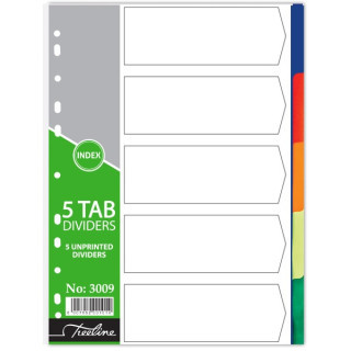 A4 Index 5 Tab Not Printed Assorted