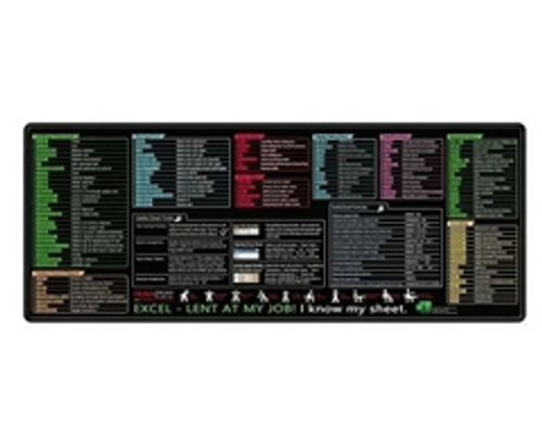 Excel Cheat Sheet Desk Mat / Mousepad XL - GSR -P2797B Excel Cheat Sheet Desk Mat / Mousepad XL - GSR -P2797B