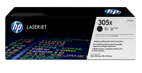 HP 305X Black LaserJet Toner Cartridge for LaserJet Pro 300 and 400 Color Series - TAR - CE410X-TAR