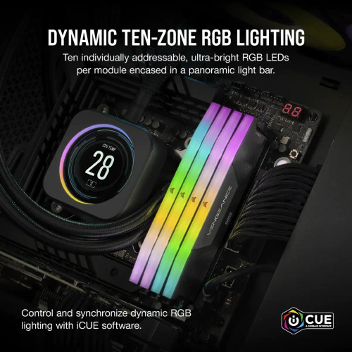 Corsair VENGEANCE RGB DDR5 64GB (2 x 32GB) DDR5 6000 CL40-40-40-77 1.35V Intel XMP & AMD EXPO - GREY - RCN - CMH64GX5M2B6000Z40 Corsair VENGEANCE RGB DDR5 64GB (2 x 32GB) DDR5 6000 CL40-40-40-77 1.35V Intel XMP & AMD EXPO - GREY - RCN - CMH64GX5M2B6000Z40