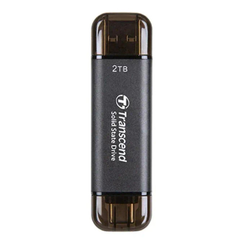 TRANSCEND 128 GB ESD310C USB3.2 TYPE A & C (USB 10Gbps) OTG COMPACT PORTABLE SSD  - Read 1050MB/s Write 950 MB/s - Black