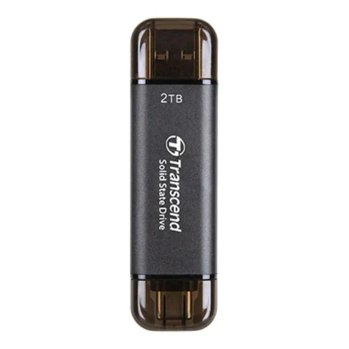 TRANSCEND 128 GB ESD310C USB3.2 TYPE A & C (USB 10Gbps) OTG COMPACT PORTABLE SSD  - Read 1050MB/s Write 950 MB/s - Black
