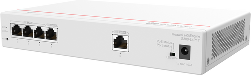 S380 L4P1T 1*GE WAN 4*GE LAN(PoE+ 50W) up to 150 users forwarding performance 2Gbps - MST - 98012178 S380 L4P1T 1*GE WAN 4*GE LAN(PoE+ 50W) up to 150 users forwarding performance 2Gbps - MST - 98012178