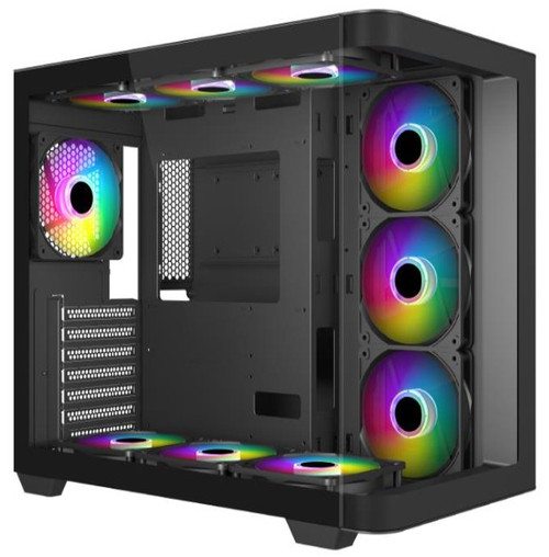 MECER Graphite Curved Gaming ATX Case W/3 +1 ARGB Fan (PSU Excluded). - MST - GA03A24 MECER Graphite Curved Gaming ATX Case W/3 +1 ARGB Fan (PSU Excluded). - MST - GA03A24