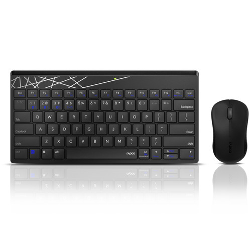 RAPOO / 8000M - Multi-mode wireless keyboard and mouse combo - Mini - MST - RAPOO 8000M RAPOO / 8000M - Multi-mode wireless keyboard and mouse combo - Mini - MST - RAPOO 8000M