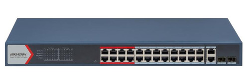 Hikvision L2 Smart Managed Switch 24 10/100M RJ45 PoE ports 2 Gigabit combo ports 802.3af/at PoE power budget 370W Max. 300 meter long distance PoE transmission - MST - DS-3E1326P-EI Hikvision L2 Smart Managed Switch 24 10/100M RJ45 PoE ports 2 Gigabit combo ports 802.3af/at PoE power budget 370W Max. 300 meter long distance PoE transmission - MST - DS-3E1326P-EI