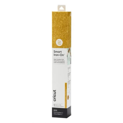 Cricut Smart Iron-On Glitter, Heat transfer vinyl roll, Gold, Monotone, Glitter, 330 mm, 90 cm Cricut Smart Iron-On Glitter, Heat transfer vinyl roll, Gold, Monotone, Glitter, 330 mm, 90 cm