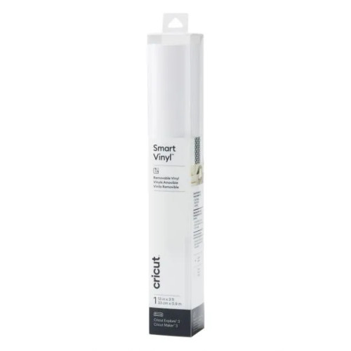 Cricut Smart Vinyl Removable, Heat transfer vinyl roll, White, Monochromatic, Glossy, 330 mm, 900 mm Cricut Smart Vinyl Removable, Heat transfer vinyl roll, White, Monochromatic, Glossy, 330 mm, 900 mm