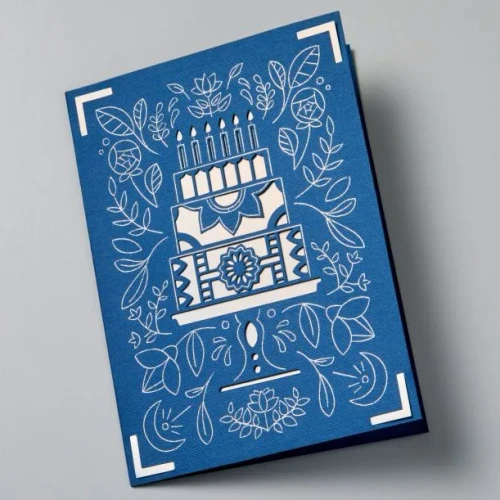 Cricut Celebration, Blue, Gold, Red, Silver, White, Monochromatic, A2 (420 x 594 mm), 8 sheets, Glue