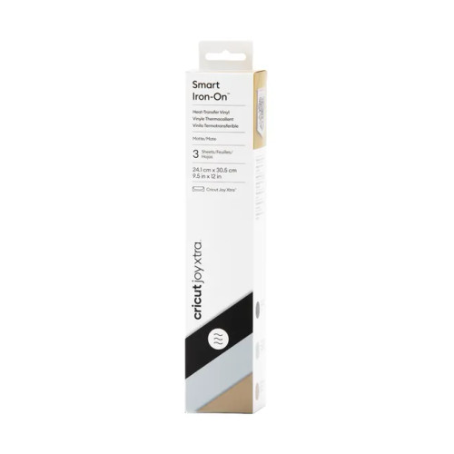 Cricut Joy Xtra Smart Iron-On, Heat transfer vinyl sheet, Smooth heat transfer vinyl, Black, Gold, Silver, Monochromatic, Glossy, Machine wash Cricut Joy Xtra Smart Iron-On, Heat transfer vinyl sheet, Smooth heat transfer vinyl, Black, Gold, Silver, Monochromatic, Glossy, Machine wash