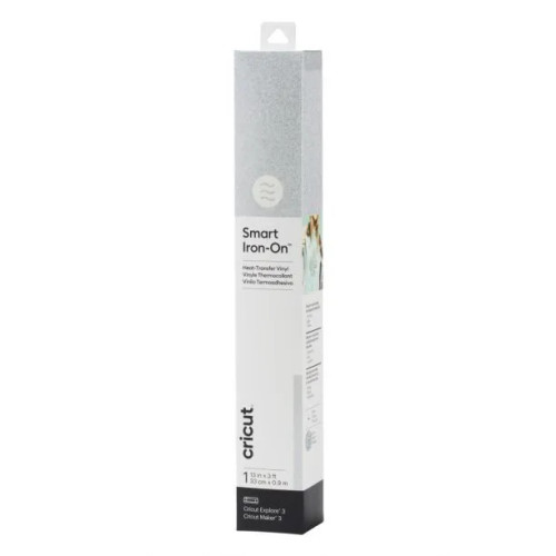 Cricut Smart Iron-On Glitter, Heat transfer vinyl roll, Silver, Monochromatic, Glitter, 330 mm, 900 mm Cricut Smart Iron-On Glitter, Heat transfer vinyl roll, Silver, Monochromatic, Glitter, 330 mm, 900 mm
