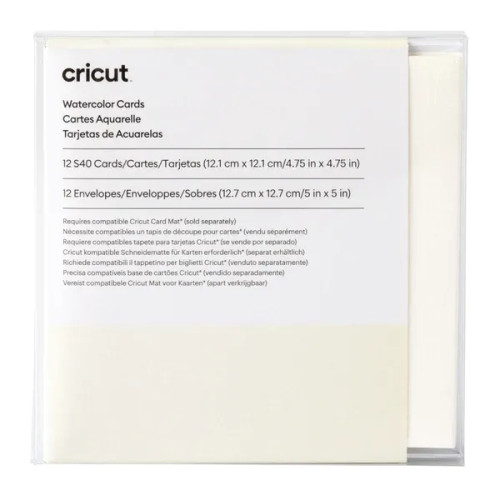 2009986 - Cricut Watercolor Cards White 12pk S40 Cards in Ivory 12.1x12.1cm - RCN - CC 2009986 2009986 - Cricut Watercolor Cards White 12pk S40 Cards in Ivory 12.1x12.1cm - RCN - CC 2009986