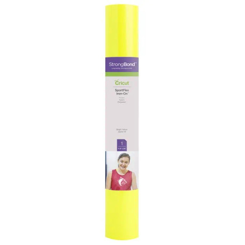 2004430 - Cricut Sportflex Iron-On 30x60cm (Bright Yellow) - RCN - CC SPORTFLEX IRON ON BY 2004430 - Cricut Sportflex Iron-On 30x60cm (Bright Yellow) - RCN - CC SPORTFLEX IRON ON BY