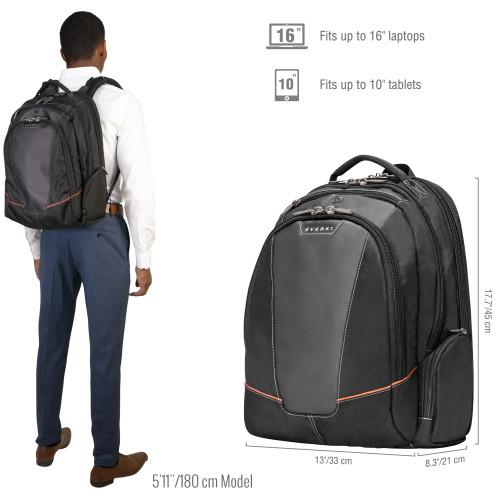 Everki EKP119, Backpack case, 40.6 cm (16"), 1.5 kg, Black Everki EKP119, Backpack case, 40.6 cm (16"), 1.5 kg, Black