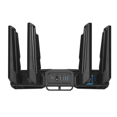 ASUS ROG Rapture GT-BE98, Wi-Fi 7 (802.11be), Quad-band (2.4 GHz / 5 GHz-1 / 5 GHz-2 / 6 GHz), Ethernet LAN, Black, Tabletop router