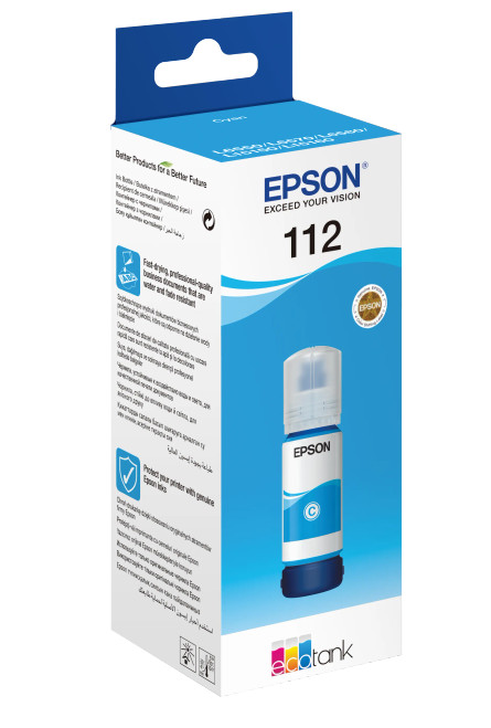 Epson 112 EcoTank Pigment Cyan ink bottle (70 ml) - RCN - C13T06C24A Epson 112 EcoTank Pigment Cyan ink bottle (70 ml) - RCN - C13T06C24A