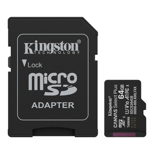 Kingston Canvas Select Plus MicroSD Memory Card 64GB - TAR - SDCS3/64GB-TAR
