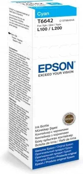 Epson T6642 Ecotank Cyan ink bottle (70ml). 7500 pages @ 5% coverage - RCN - C13T66424A Epson T6642 Ecotank Cyan ink bottle (70ml). 7500 pages @ 5% coverage - RCN - C13T66424A