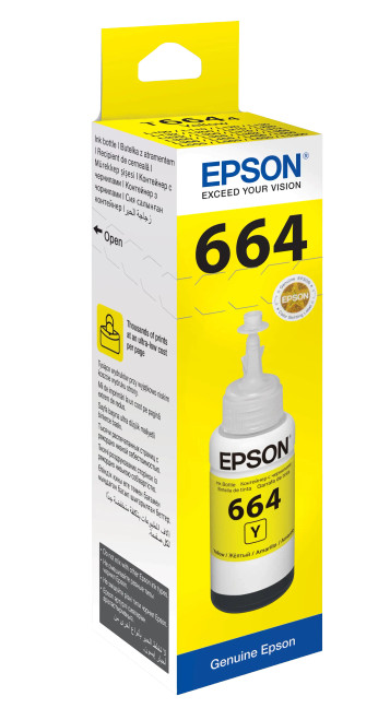 Epson T6644 Ecotank Yellow ink bottle (70ml). 7500 pages @ 5% coverage