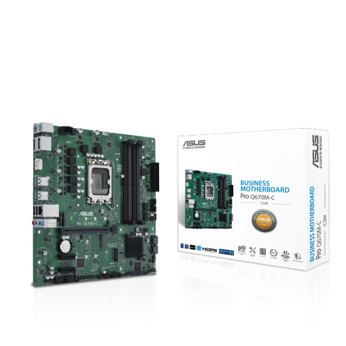 ASUS Motherboard/LGA1700/4xDDR4/Max.192GB/ 3xM.2/6xSATA/1xPCIe4*16/2xPCIe3*1/ 2xDP/1xHDMI/PS2/4xUSB - RCN - ASUS PRO Q670M-C-CSM ASUS Motherboard/LGA1700/4xDDR4/Max.192GB/ 3xM.2/6xSATA/1xPCIe4*16/2xPCIe3*1/ 2xDP/1xHDMI/PS2/4xUSB - RCN - ASUS PRO Q670M-C-CSM