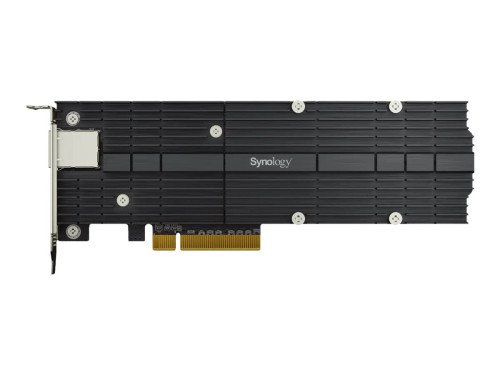 Single Port 10GBASE-T & M.2 SSD Combo Add-in Card; 10 Gbps; Full Duplex; PCIe 3.0 x8 compatible - RCN - Synology E10M20-T1 Single Port 10GBASE-T & M.2 SSD Combo Add-in Card; 10 Gbps; Full Duplex; PCIe 3.0 x8 compatible - RCN - Synology E10M20-T1